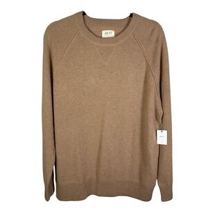 NWT AE77 A Eagle 100% Cashmere Tan Raglan Crewneck Sweater Mens Size L